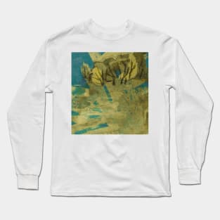 Golden-blue abstract landscape Long Sleeve T-Shirt